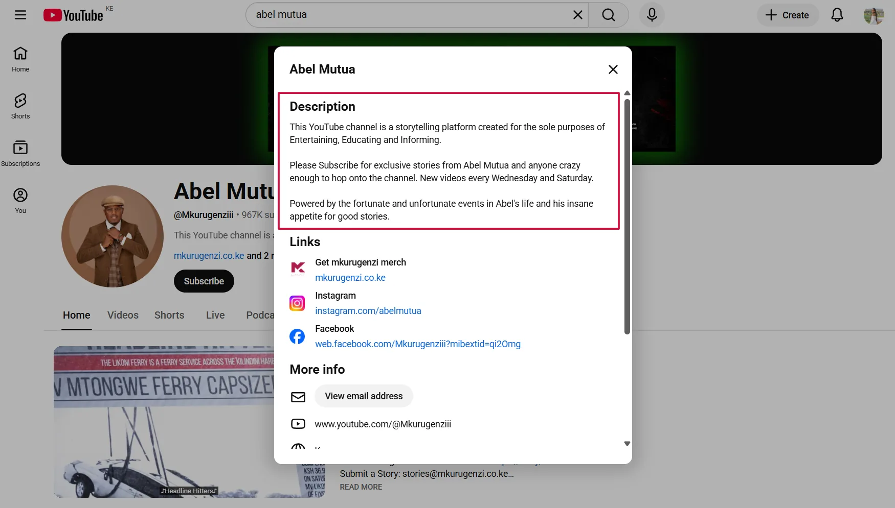 Description SEO structure with keyword placement, chapters, and playlist link