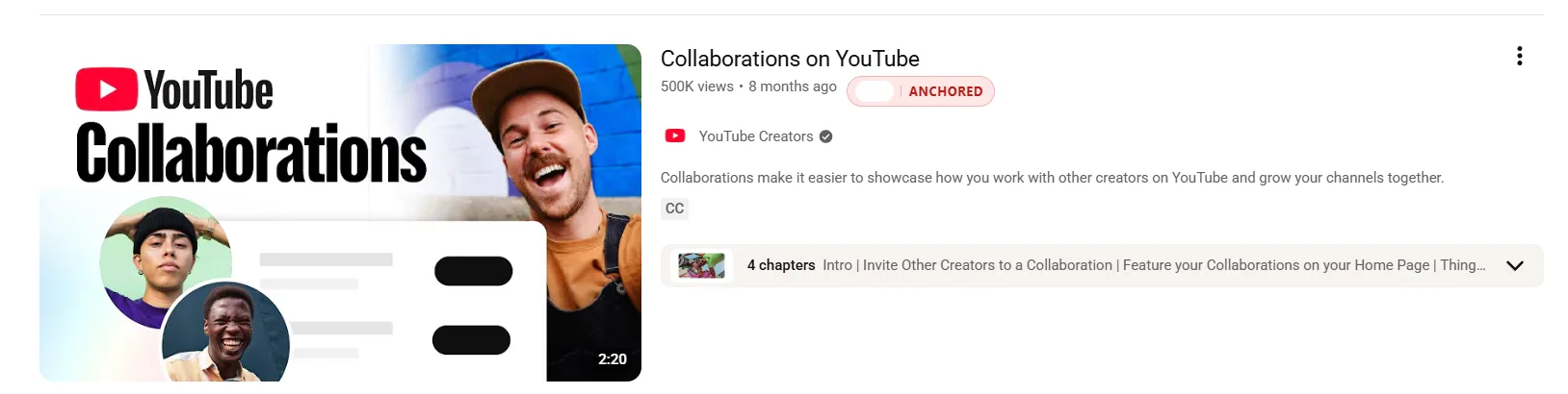 Two creators of similar size featured together in a collaboration video that cross-introduces both audiences