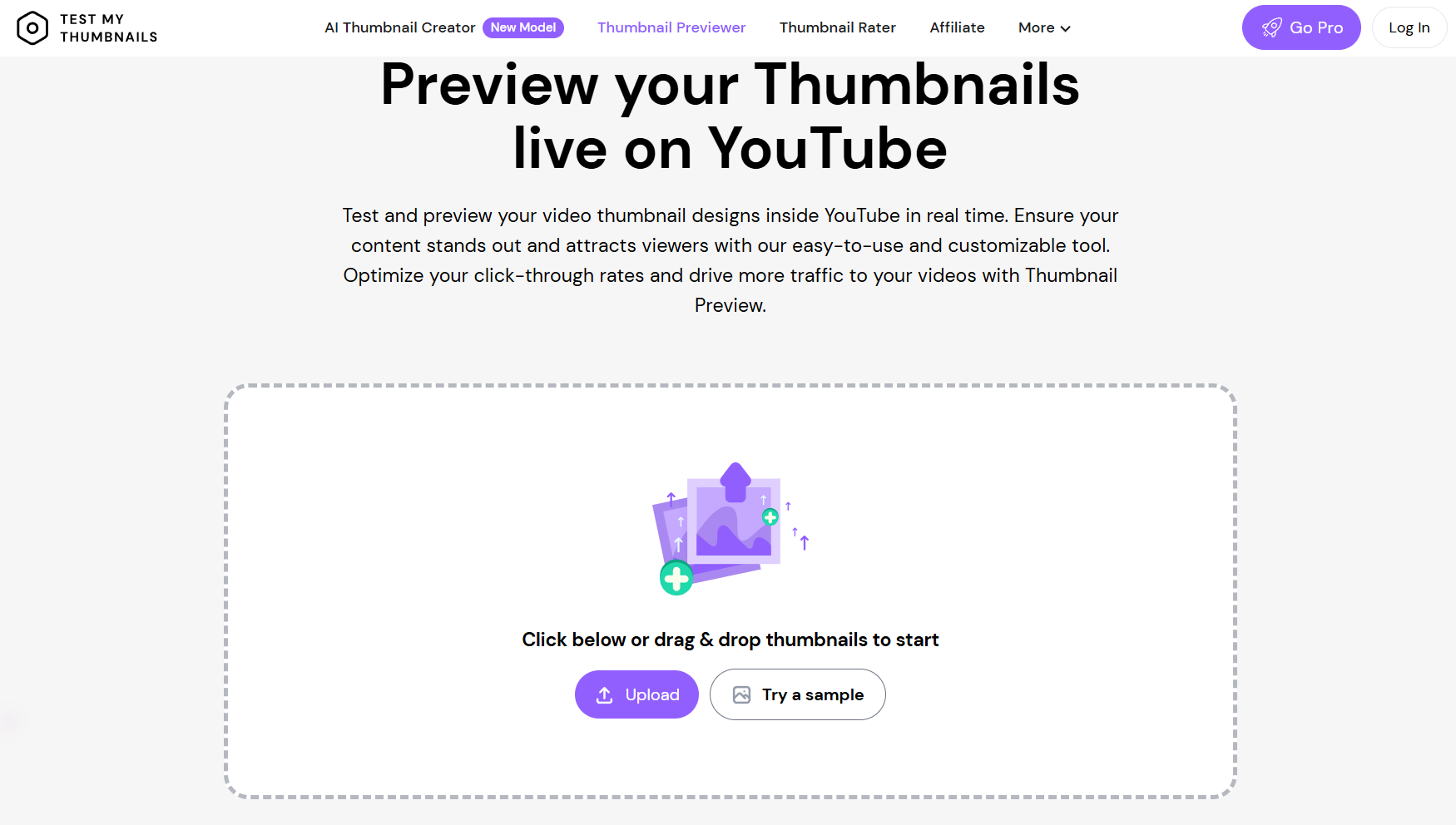TestMyThumbnails AI-generated saliency heatmap and CTR score