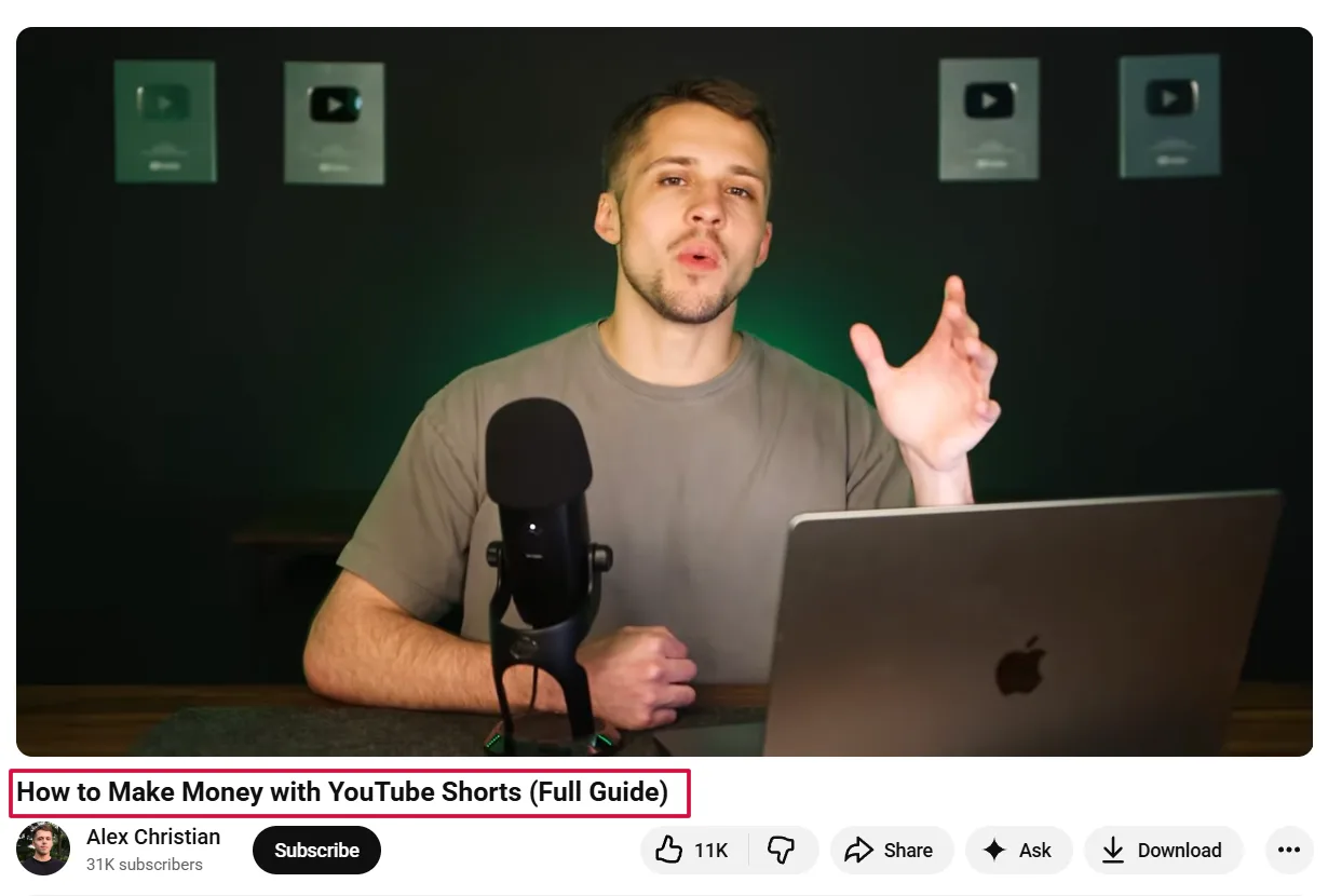 Title structure best practices for YouTube SEO