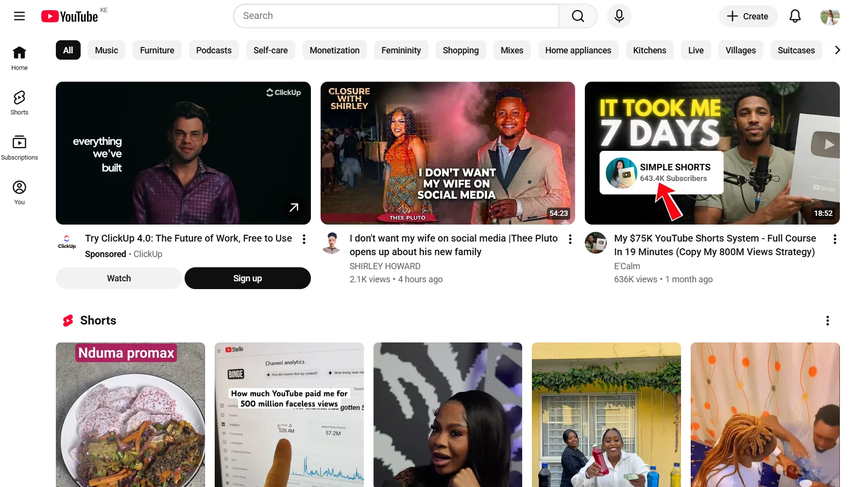 YouTube Home and Suggested feed personalization based on watch history