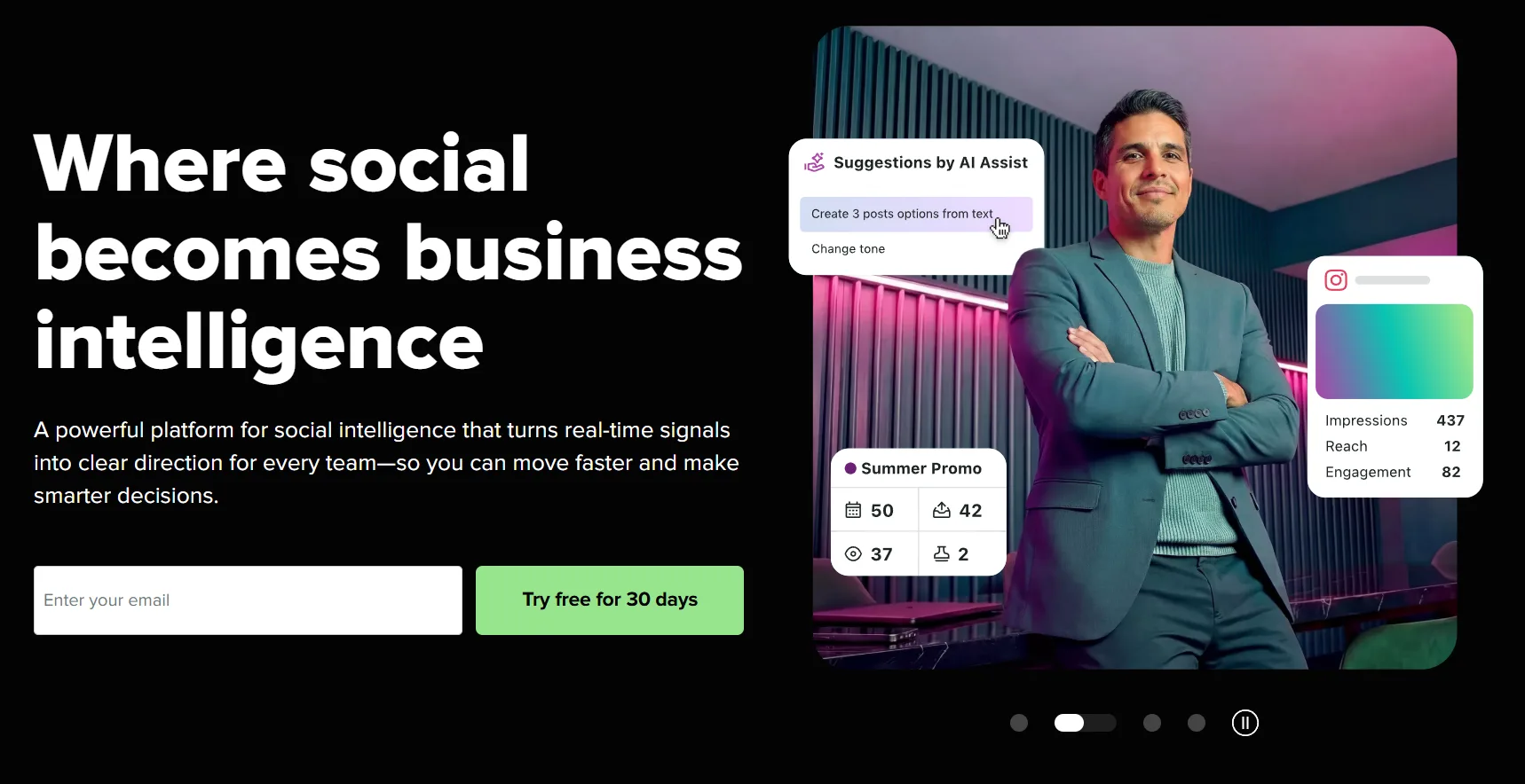 Sprout Social unified dashboard covering YouTube alongside other social platforms for agency multi-platform reporting