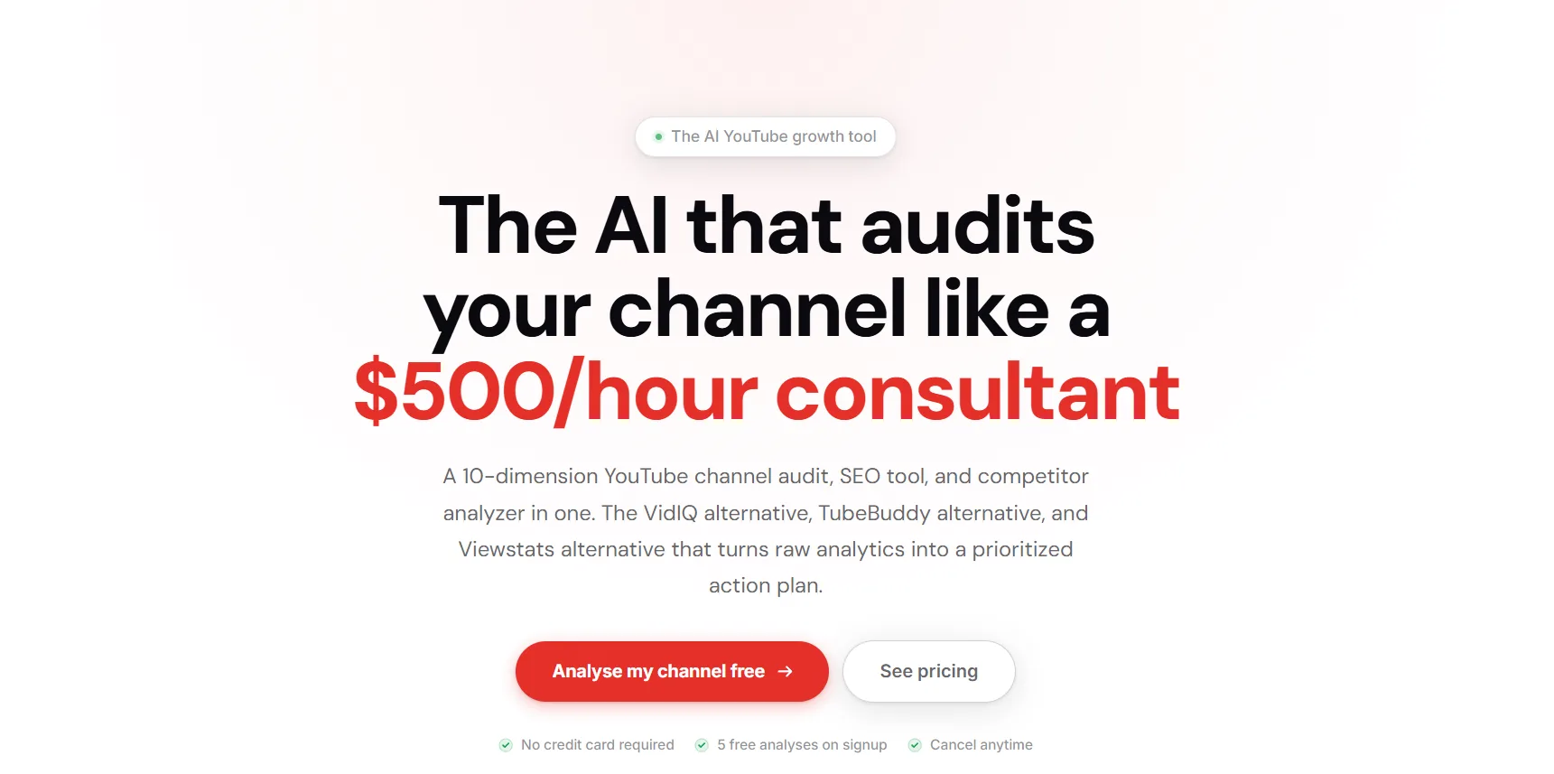 YTGrowth SEO Studio scoring a full video's metadata against the live niche before upload
