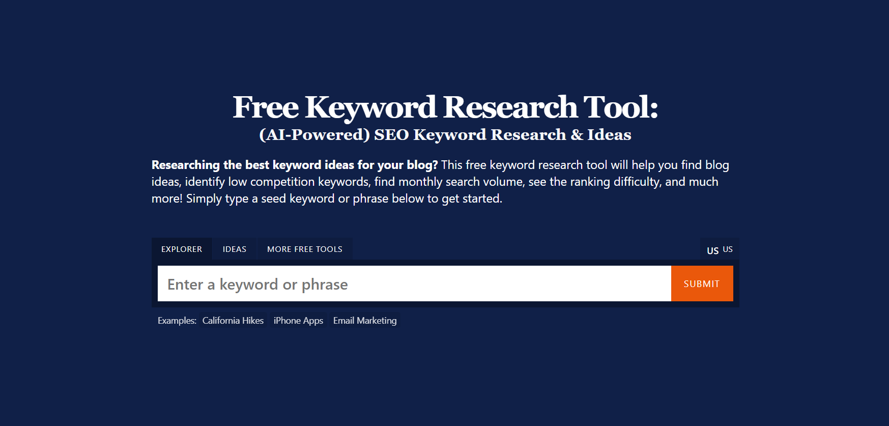RyRob free YouTube keyword tool returning a list of related long-tail phrases for a seed keyword without signup