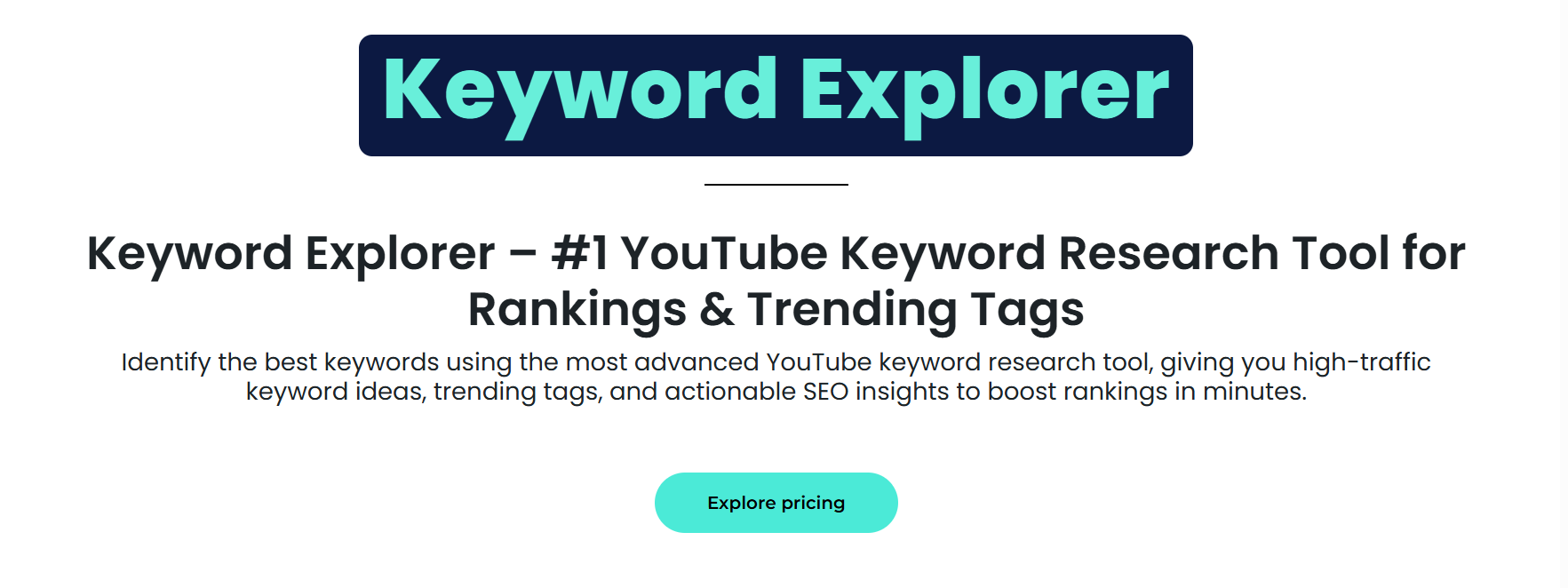TubeBuddy keyword explorer grading a keyword with an SEO score that factors in channel strength alongside search volume