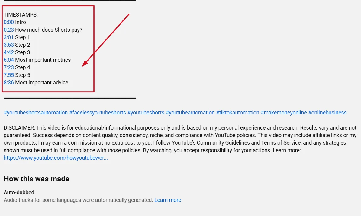 Video Chapters appearing in Google Key Moments and the YouTube player