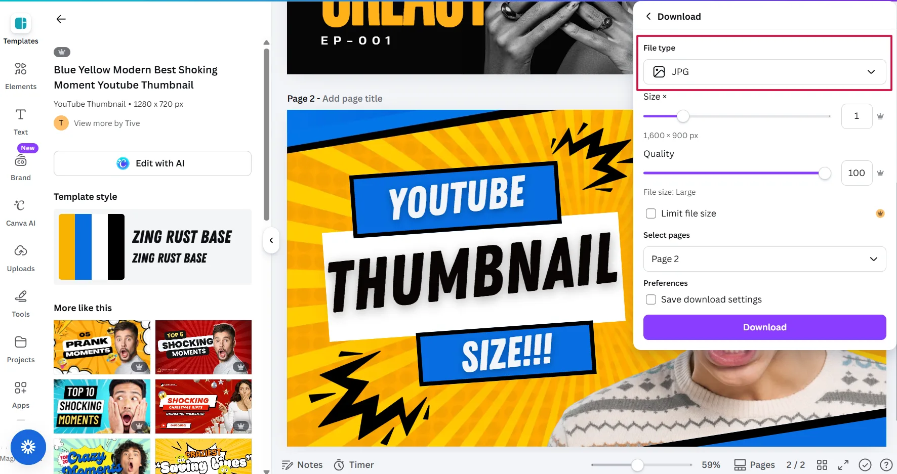 Thumbnail file formats compared: JPG for photos, PNG for graphics, GIF and BMP for edge cases