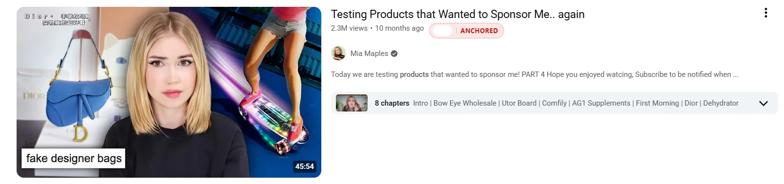 Shopping-enabled product review video converting directly to purchases inside YouTube